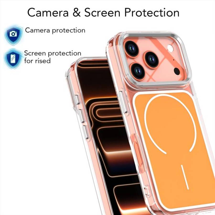 Electroplated Dual Color PC Hybrid TPU Soft Frame MagSafe Phone Case, For iPhone 18 Pro / 17 Pro,...