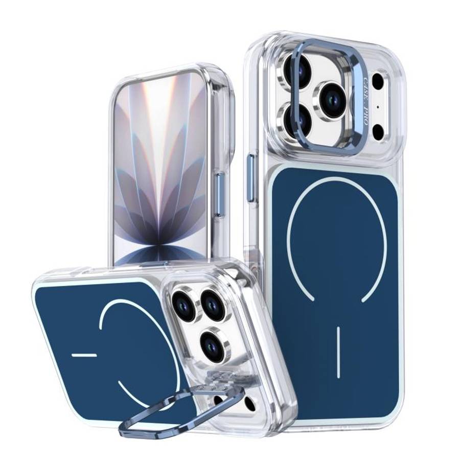 Bright Color Blocking Camera Bracket Magnetic Phone Case, For iPhone 18 Pro, For iPhone 18 Pro Ma...