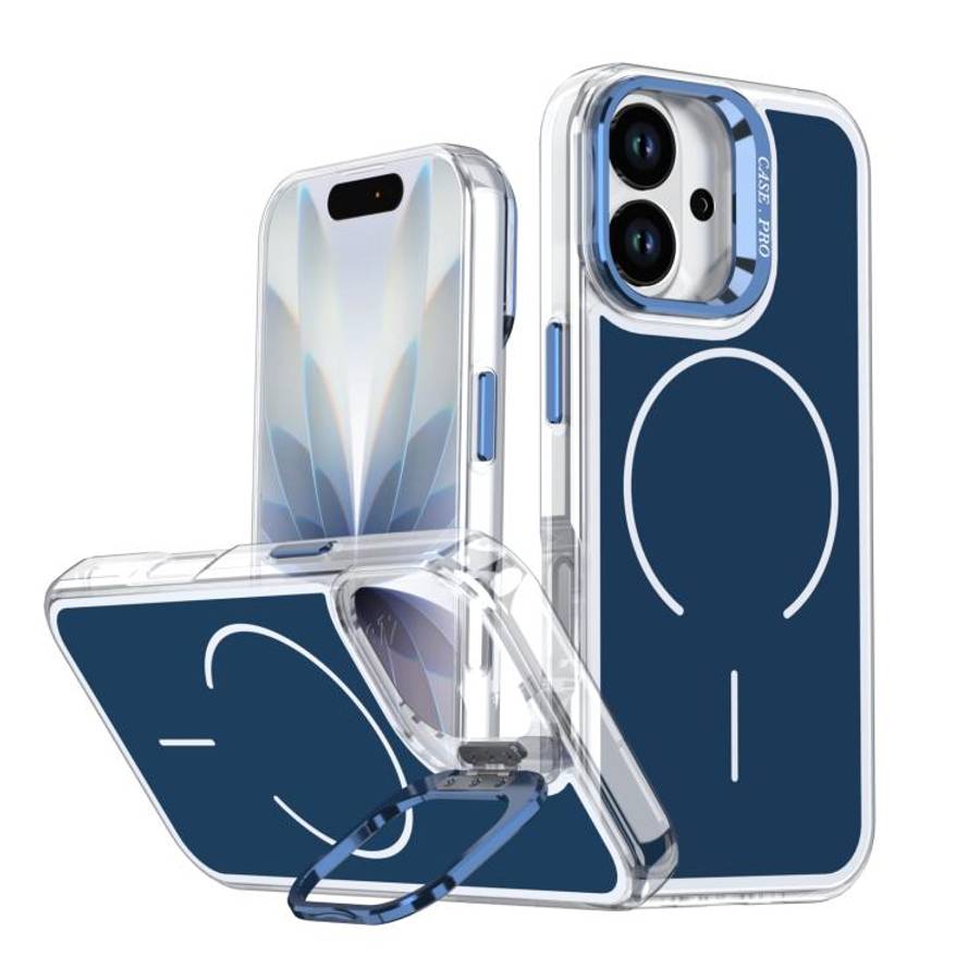 Bright Color Blocking Camera Bracket Magnetic Phone Case, For iPhone 18 Pro, For iPhone 18 Pro Ma...