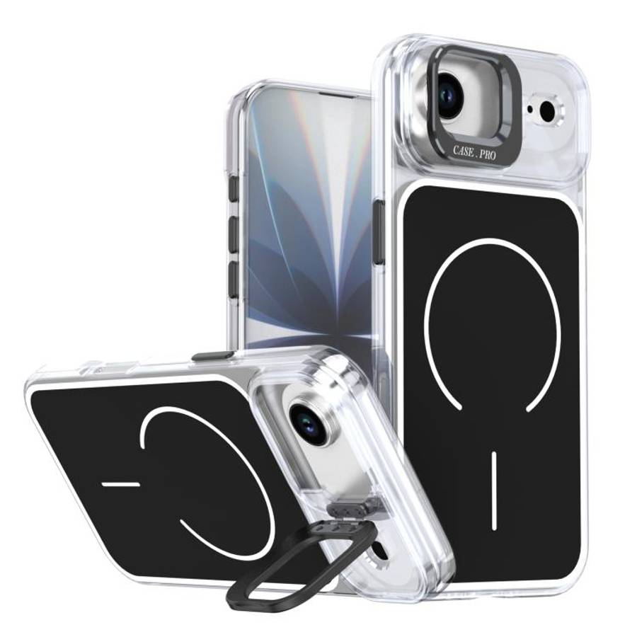 Bright Color Blocking Camera Bracket Magnetic Phone Case, For iPhone 18 Pro, For iPhone 18 Pro Ma...