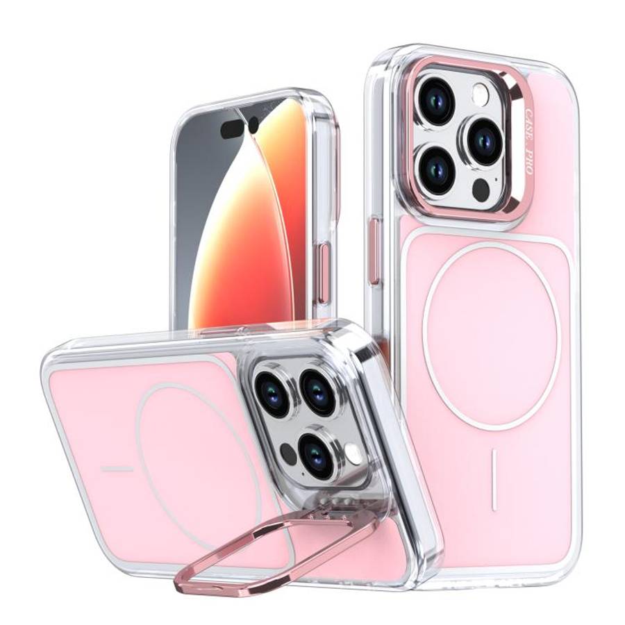 Bright Color Blocking Camera Bracket Magnetic Phone Case, For iPhone 16 Pro, For iPhone 16 Plus, ...