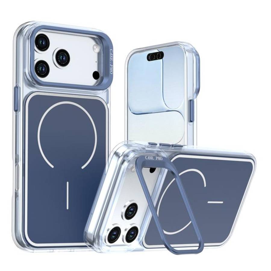 Bright Color Blocking Camera Bracket Magnetic Phone Case, For iPhone 18 Pro, For iPhone 18 Pro Ma...