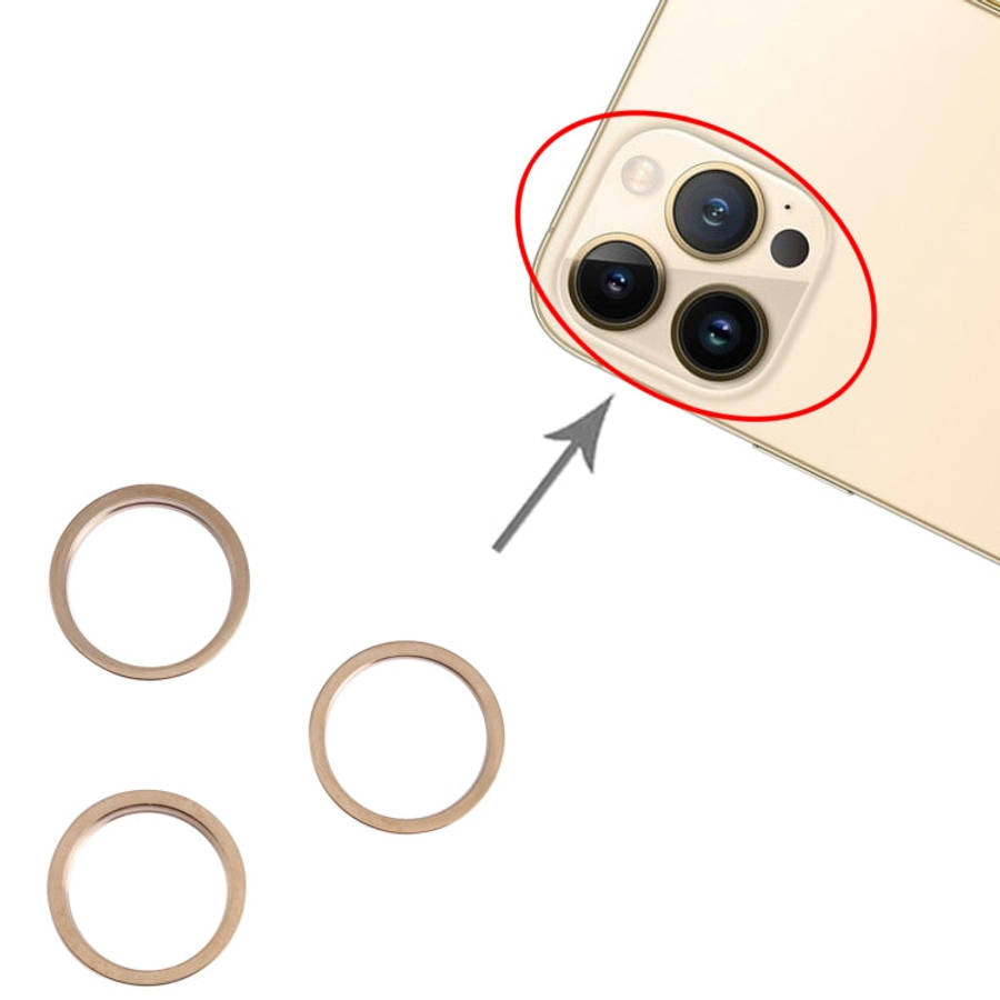 3 PCS Rear Camera Glass Lens Metal Outside Protector Hoop Ring for iPhone 13 Pro Max, For iPhone ...