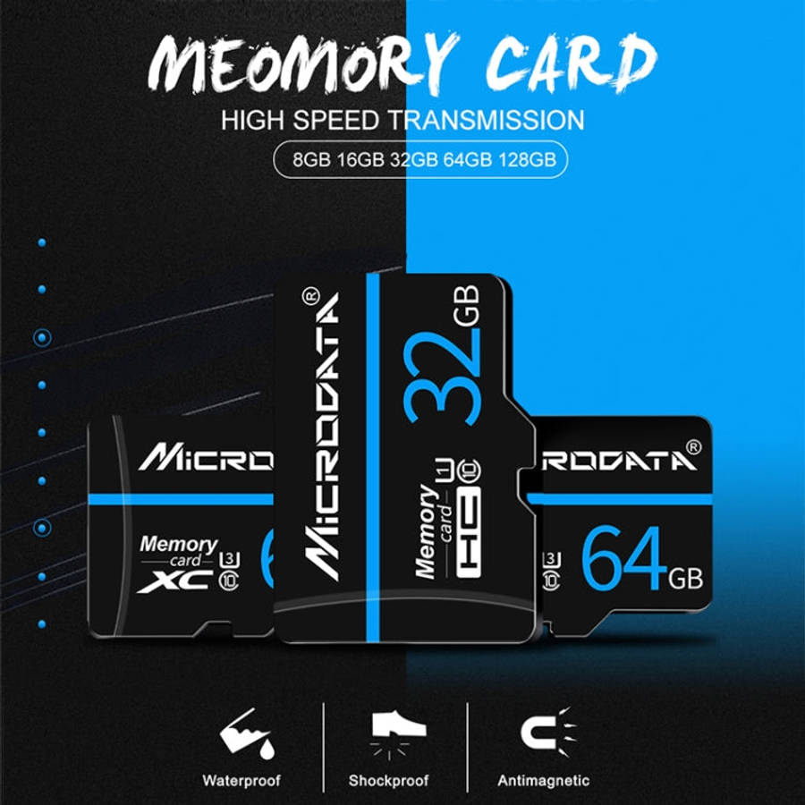 MICRODATA 128GB U3 Blue Line and Black TF(Micro SD) Memory Card, 128GB