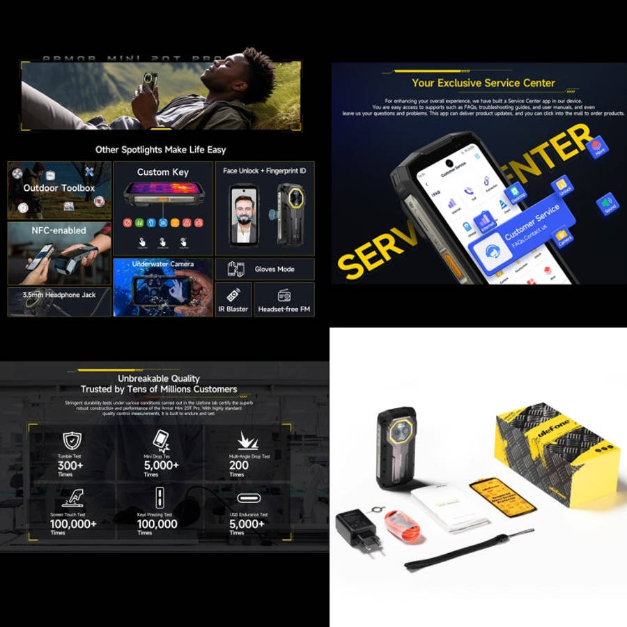 Ulefone Armor Mini 20T Pro, Thermal Imaging, 8GB+256GB, IP68/IP69K Rugged Phone, 4.7 inch Android...