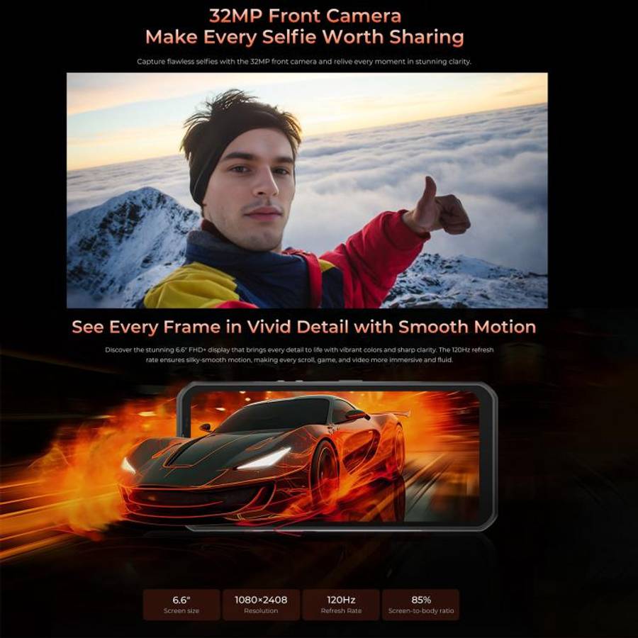 Oukitel WP55 Pro 5G Rugged Phone, 16GB+512GB, 108MP Camera, Fingerprint Identification, 6.6 inch ...