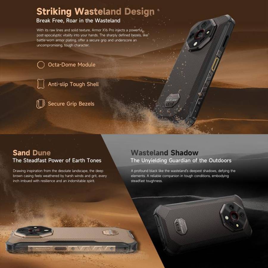 Ulefone Armor X16 Pro, 5GB+256GB, Night Vision, IP68/IP69K Rugged Phone, 6.56 inch Android 15 Med...