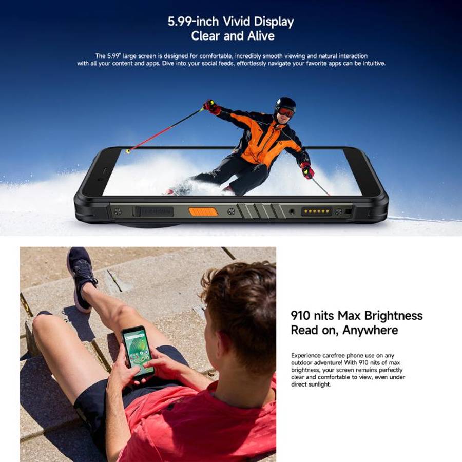 Ulefone RugKing, 8GB+256GB, IP68/IP69K Rugged Phone, 5.99 inch Android 15 Unisoc T7255 Octa Core,...