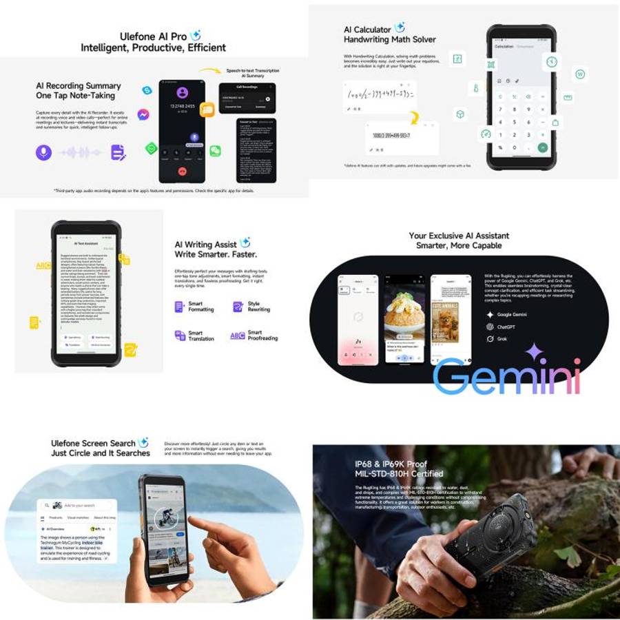 Ulefone RugKing, 8GB+256GB, IP68/IP69K Rugged Phone, 5.99 inch Android 15 Unisoc T7255 Octa Core,...