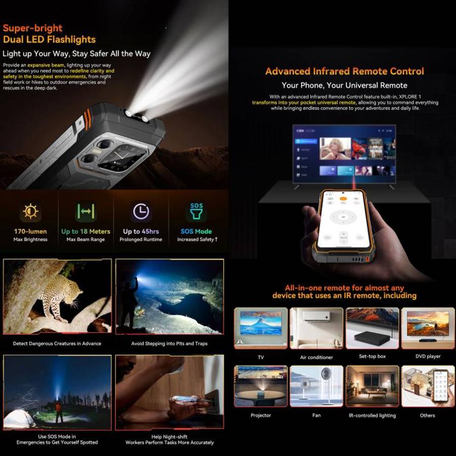 Blackview XPLORE 1, 16GB+512GB, 6.78 inch Android 15 Dimensity 7050 MT8791V/HZA Octa Core, Networ...