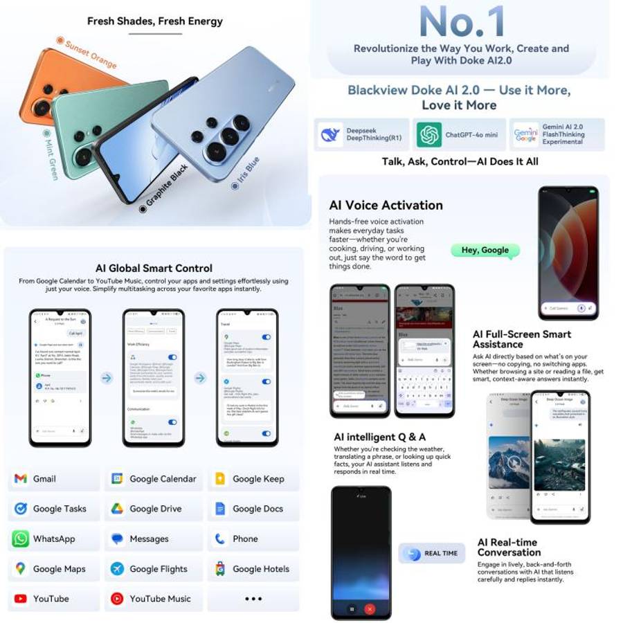 Blackview WAVE 10, 8GB+256GB, 6.88 inch Android 16 Unisoc UMS9230E Octa Core, Network: 4G, OTG, W...