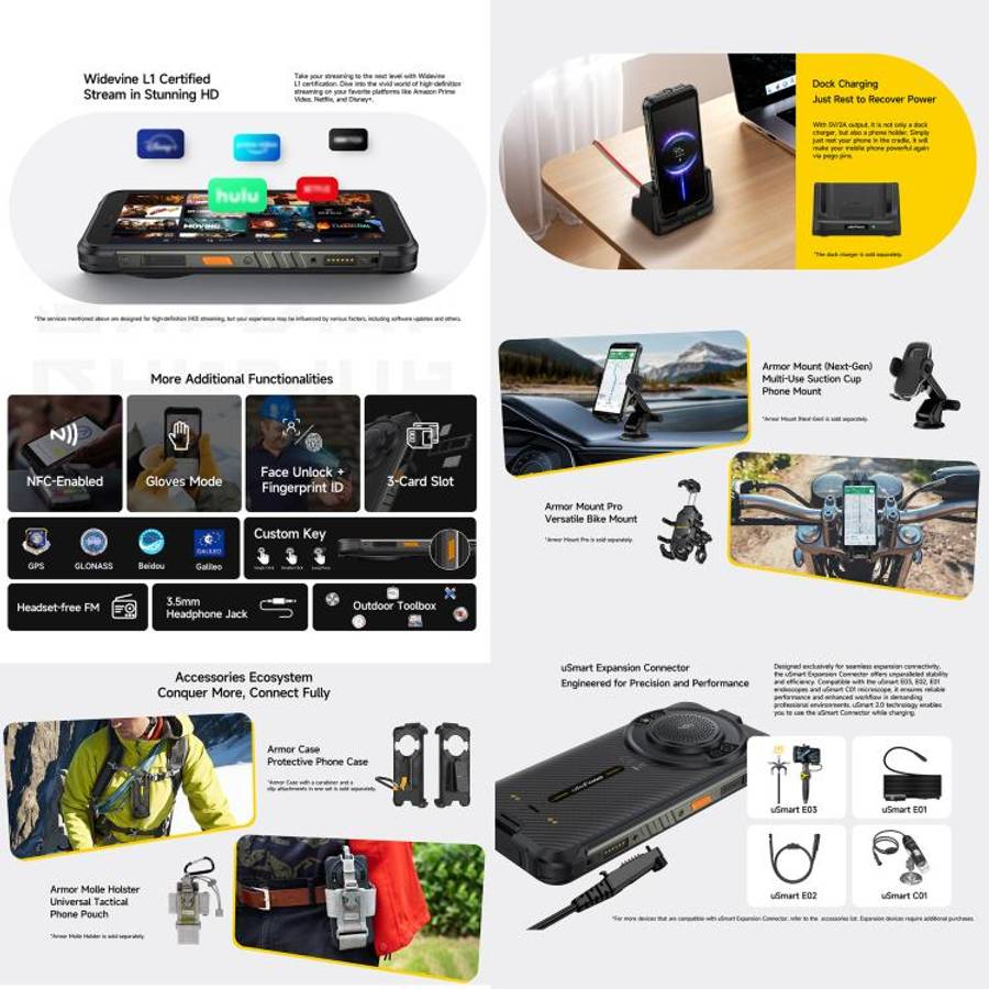 Ulefone RugKing, 8GB+128GB, IP68/IP69K Rugged Phone, 5.99 inch Android 15 Unisoc T7255 Octa Core,...