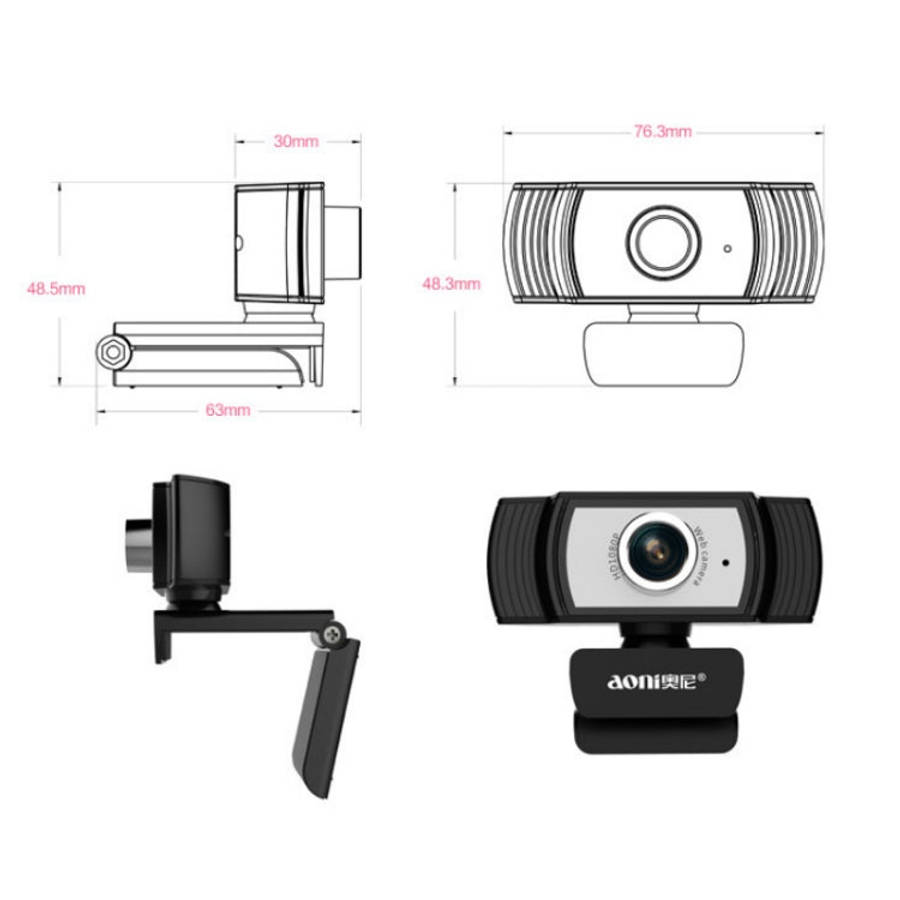 Aoni C33 Beauty FHD 1080P IPTV WebCam Teleconference Teaching Live Broadcast Computer Camera with...