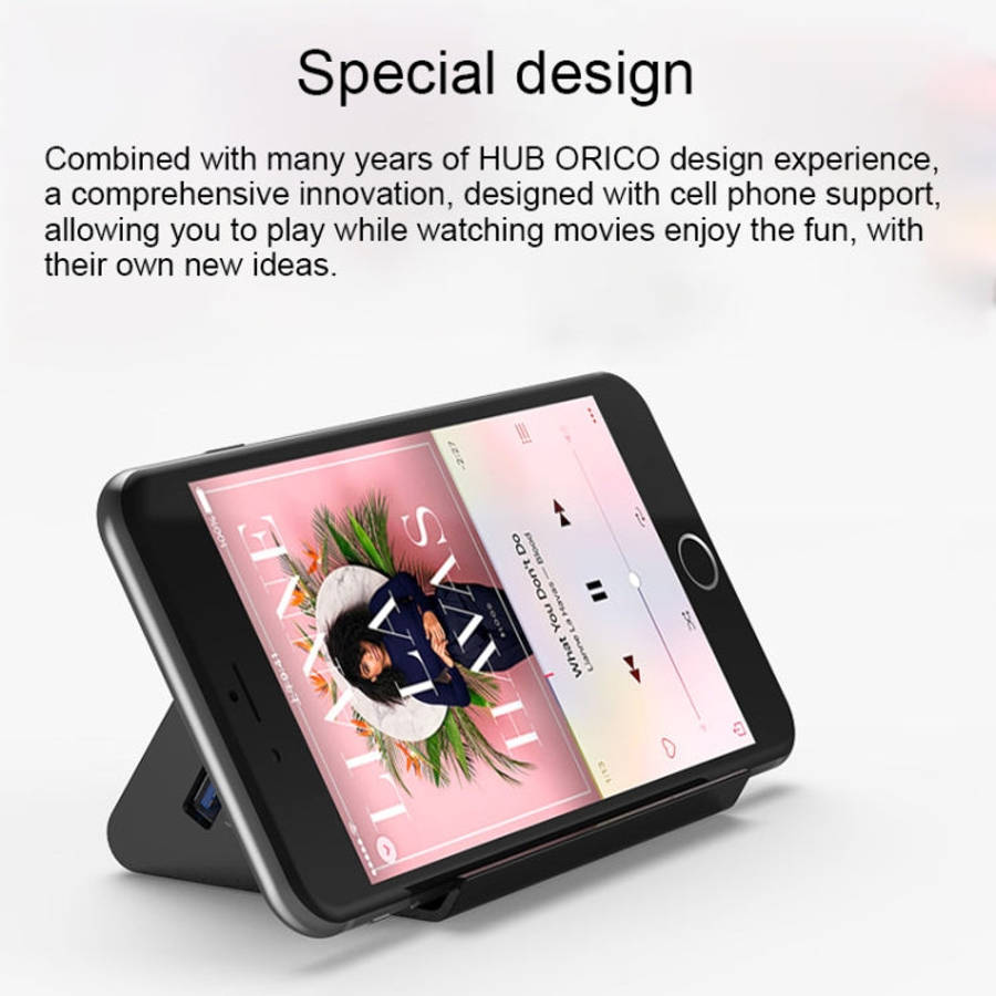 ORICO SHC-U3 ABS Material Desktop 4 Ports USB 3.0 HUB with Phone / Tablet Holder & 1m USB Cable &...