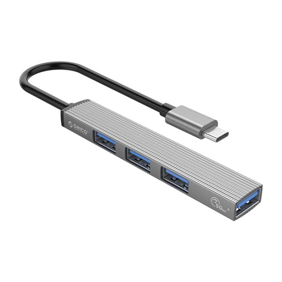 ORICO-AH-13-GY-BP USB 3.0 x 1 + USB 2.0 x 3 to USB-C / Type-C HUB Adapter, AH-13