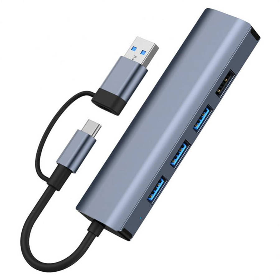 BYL-2208TU 5 in 2 USB + USB-C / Type-C to USB Multifunctional Docking Station HUB Adapter, BYL-2208