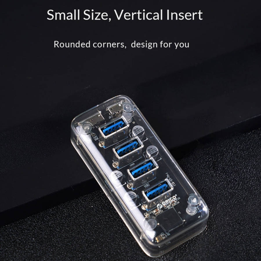 ORICO F4U 4 x USB 3.0 Ports 5Gbps Fast Transmission Desktop HUB with Blue LED Indicator Light, 4 ...