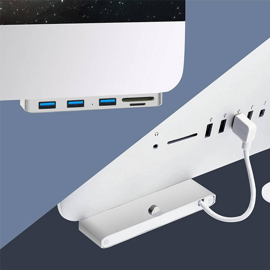 Rocketek For iMac USB3.0 x 3 + SD / TF Multi-function HUB Expansion Dock, USB3.0 x 3 + SD / TF