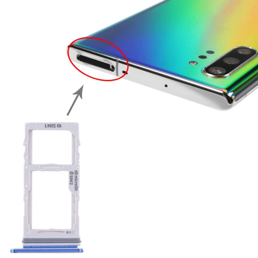 For Samsung Galaxy Note10+ SIM Card Tray + SIM Card Tray / Micro SD Card Tray, For Samsung Galaxy...