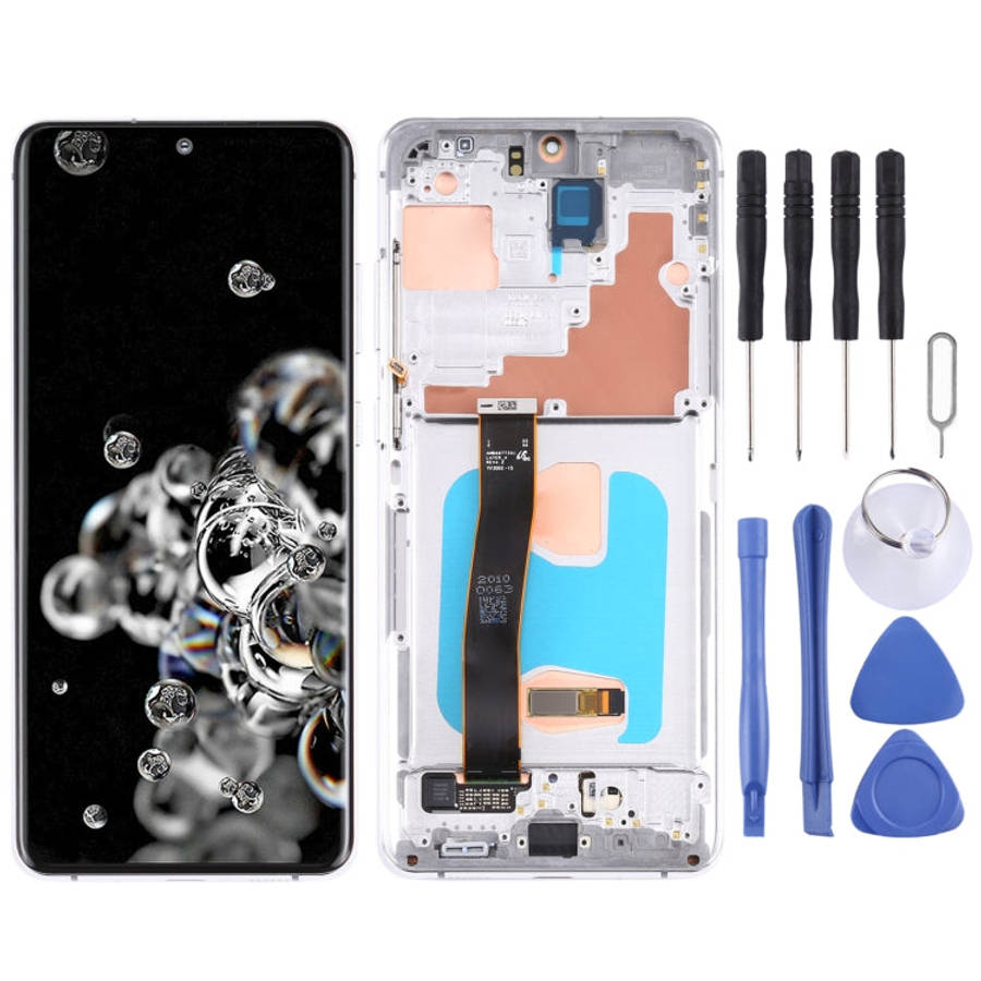 Original LCD Screen and Digitizer Full Assembly with Frame for Samsung Galaxy S20 Ultra 4G/S20 Ul...