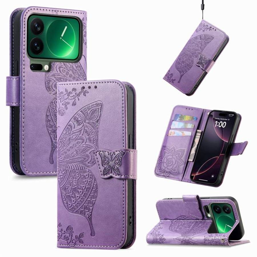 Butterfly Love Flower Embossed Leather Phone Case, For Xiaomi Poco X8 Pro Max 5G, For Xiaomi Poco...