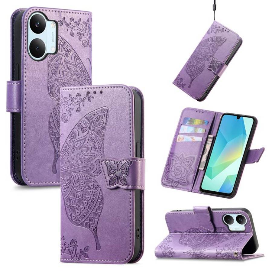 Butterfly Love Flower Embossed Leather Phone Case, For Xiaomi Poco X8 Pro Max 5G, For Xiaomi Poco...