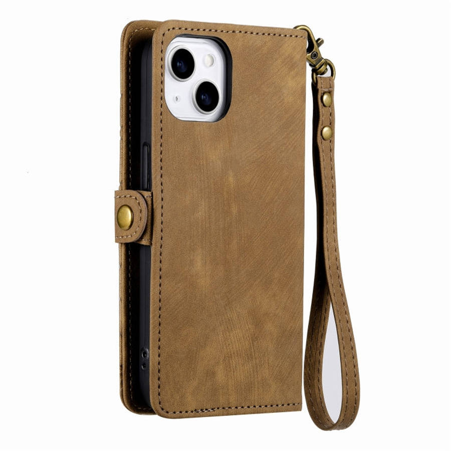 Geometric Zipper Wallet Side Buckle Leather Phone Case, For iPhone 14 Pro Max, For iPhone 7 / 8 /...
