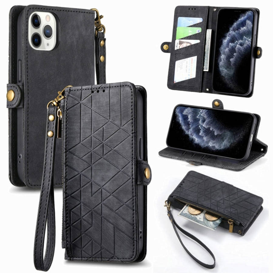 Geometric Zipper Wallet Side Buckle Leather Phone Case, For iPhone 14 Pro Max, For iPhone 7 / 8 /...