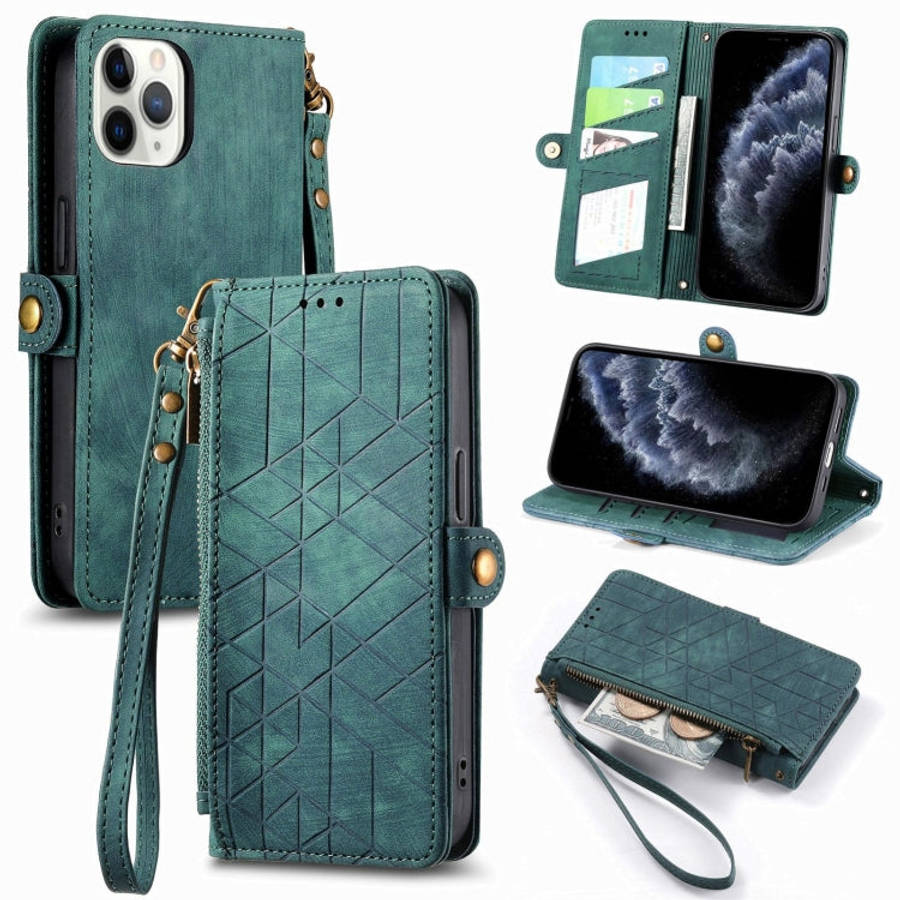 Geometric Zipper Wallet Side Buckle Leather Phone Case, For iPhone 14 Pro Max, For iPhone 7 / 8 /...