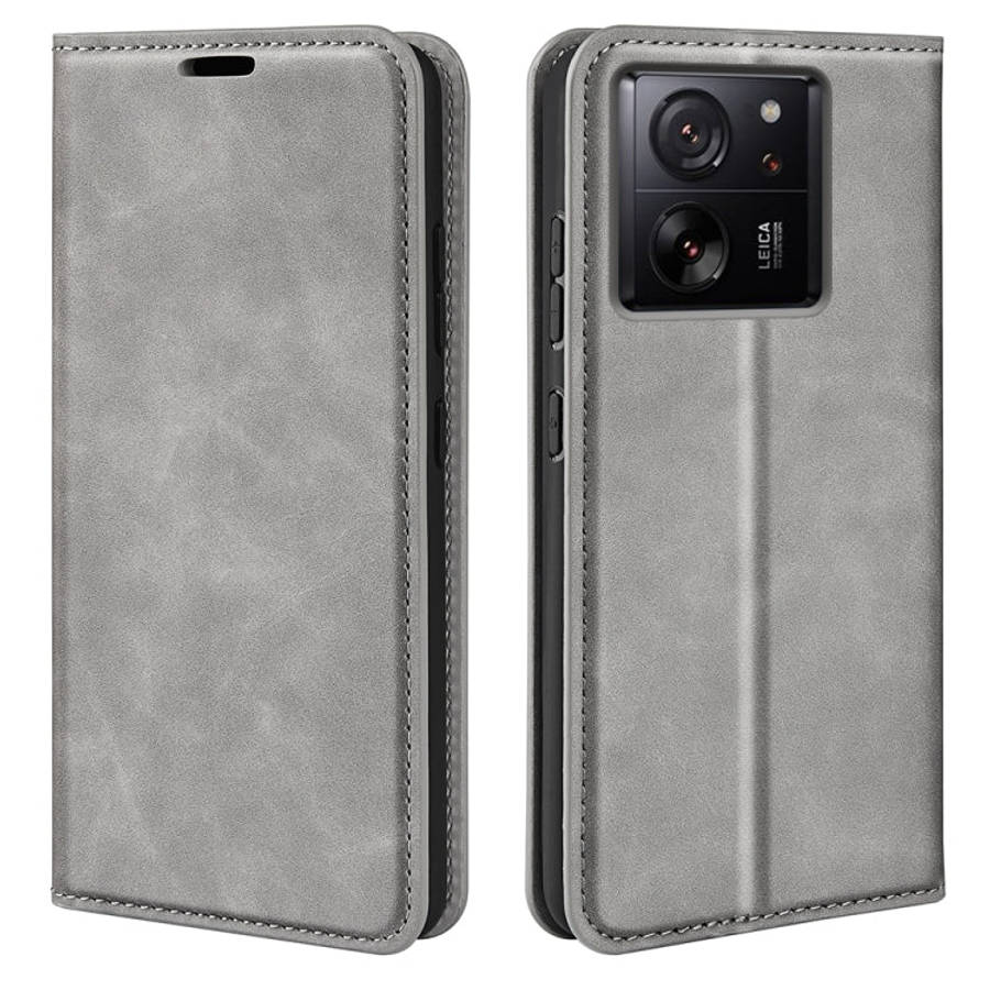 Retro-skin Magnetic Suction Leather Phone Case, For Xiaomi 13T