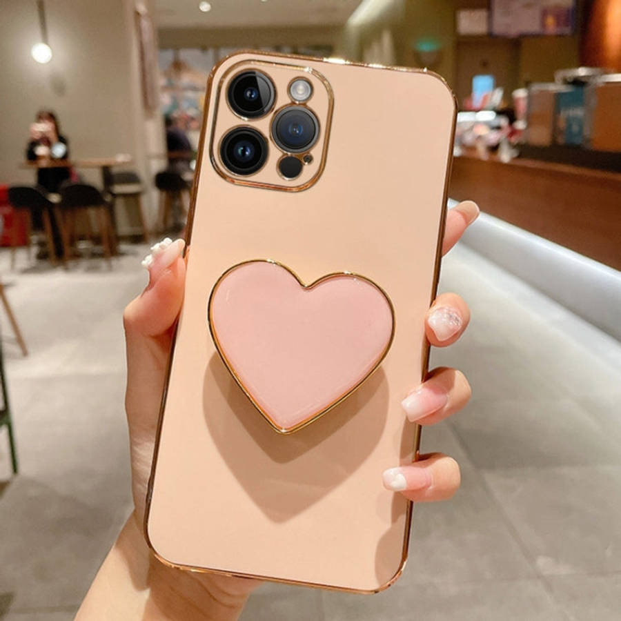 Electroplating Love Heart Holder TPU Phone Case, For iPhone 14 Pro Max, For iPhone SE 2022 / 2020...