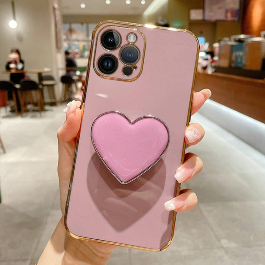 Electroplating Love Heart Holder TPU Phone Case, For iPhone 14 Pro Max, For iPhone SE 2022 / 2020...