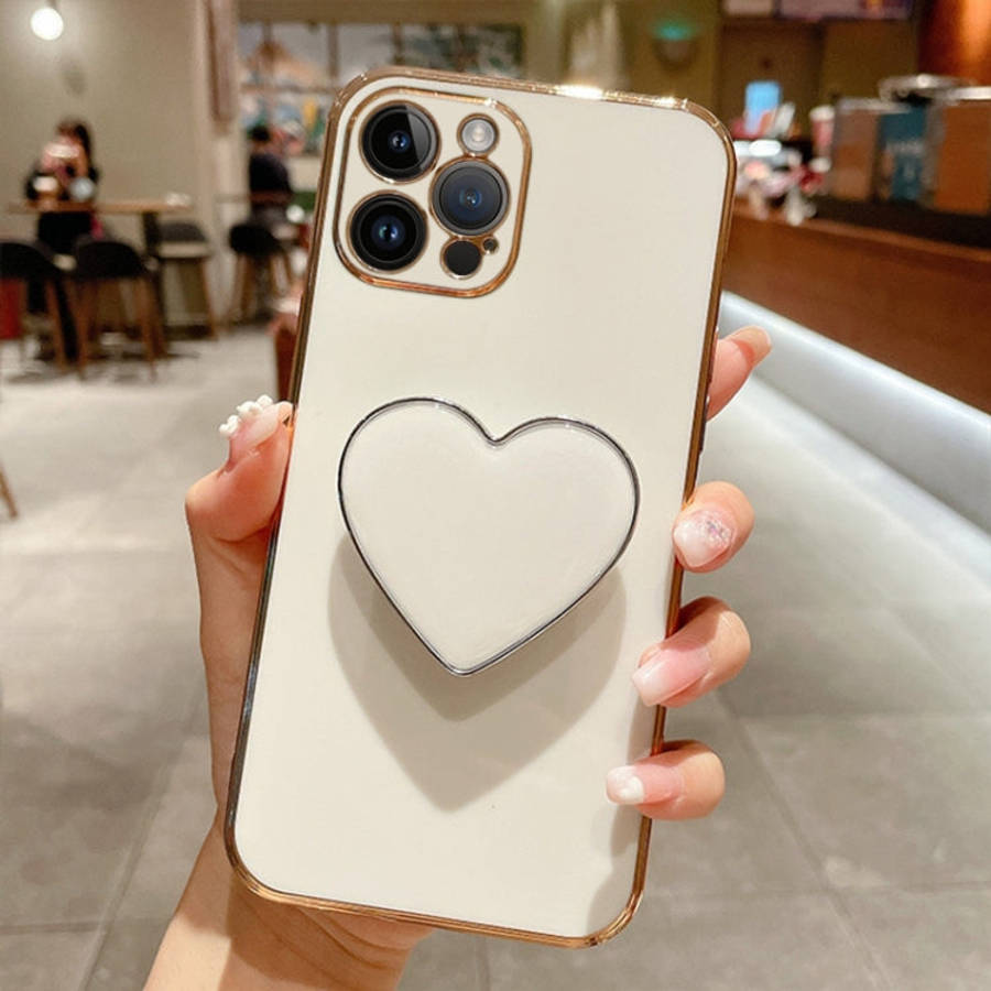 Electroplating Love Heart Holder TPU Phone Case, For iPhone 14 Pro Max, For iPhone SE 2022 / 2020...