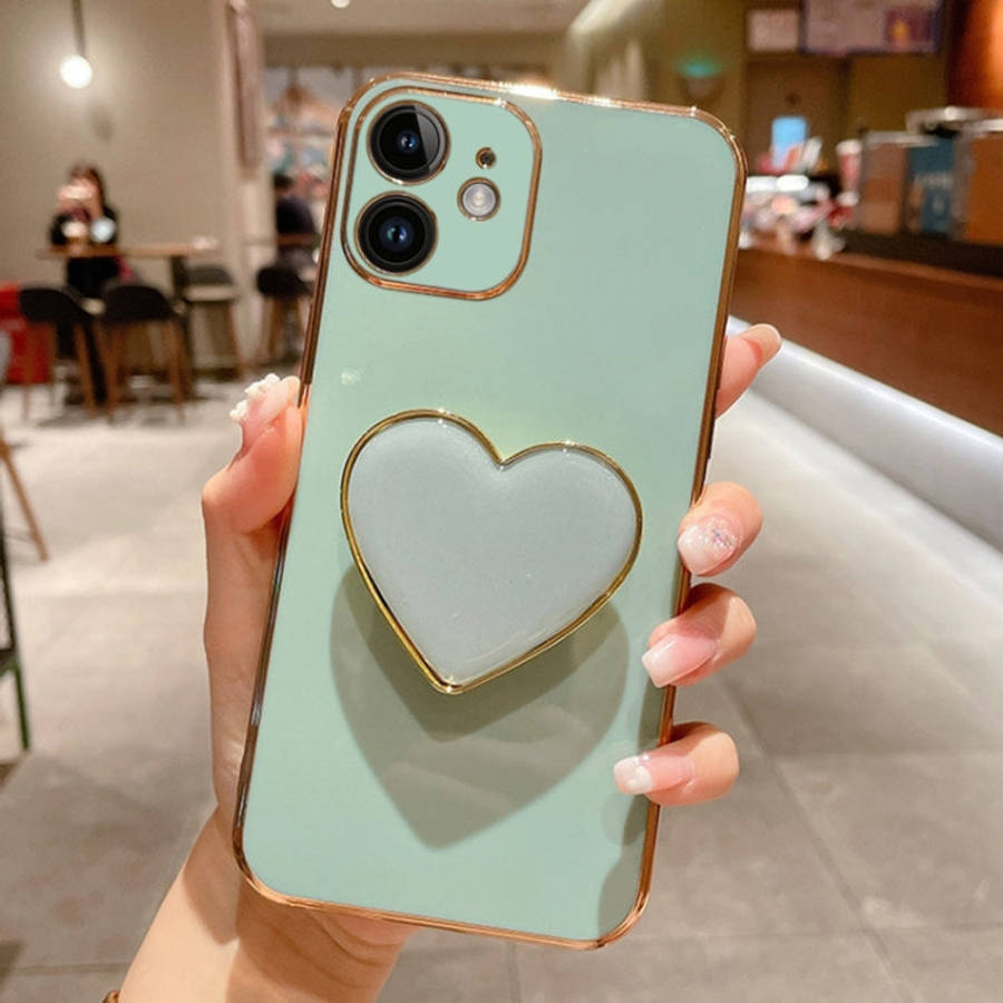 Electroplating Love Heart Holder TPU Phone Case, For iPhone 14 Pro Max, For iPhone SE 2022 / 2020...