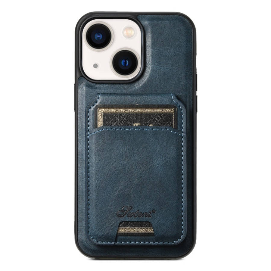 Suteni H15 MagSafe Oil Eax Leather Detachable Wallet Back Phone Case, For iPhone 16 Plus, For iPh...