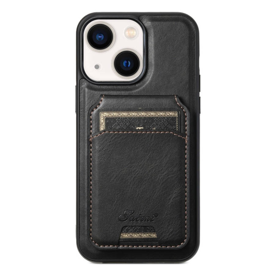 Suteni H15 MagSafe Oil Eax Leather Detachable Wallet Back Phone Case, For iPhone 16 Plus, For iPh...