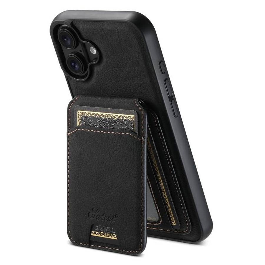 Suteni H16 Litchi Texture Leather Detachable Wallet Back Phone Case, For iPhone 18, For iPhone 18...