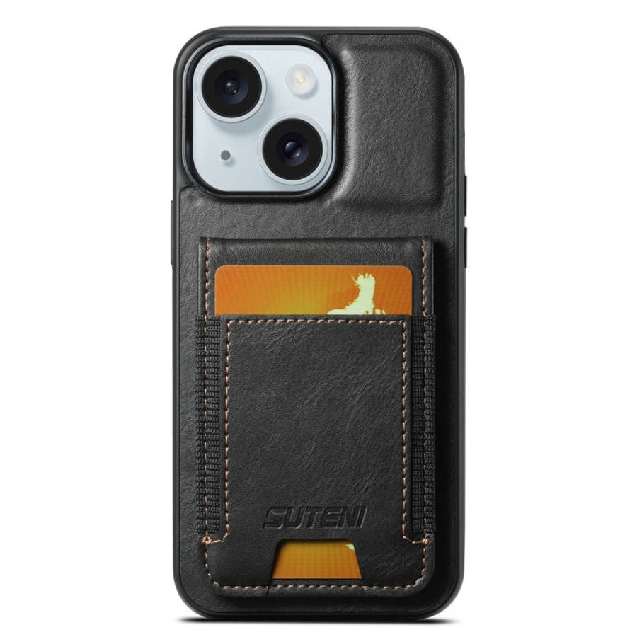 Suteni H03 Oil Wax Leather Wallet Stand Back Phone Case, For iPhone 18, For iPhone 18 Pro, For iP...