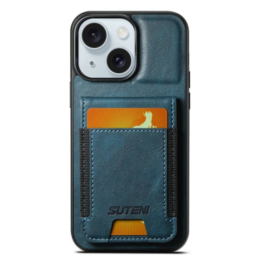 Suteni H03 Oil Wax Leather Wallet Stand Back Phone Case, For iPhone 18, For iPhone 18 Pro, For iP...