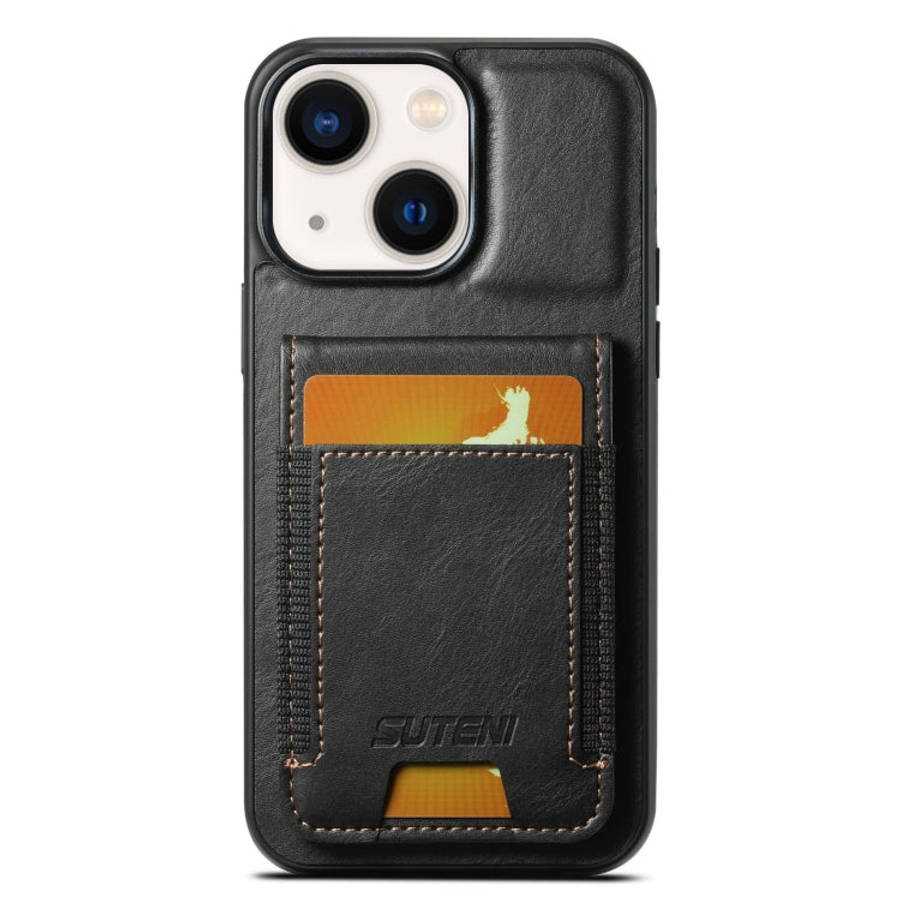 Suteni H03 Oil Wax Leather Wallet Stand Back Phone Case, For iPhone 18, For iPhone 18 Pro, For iP...