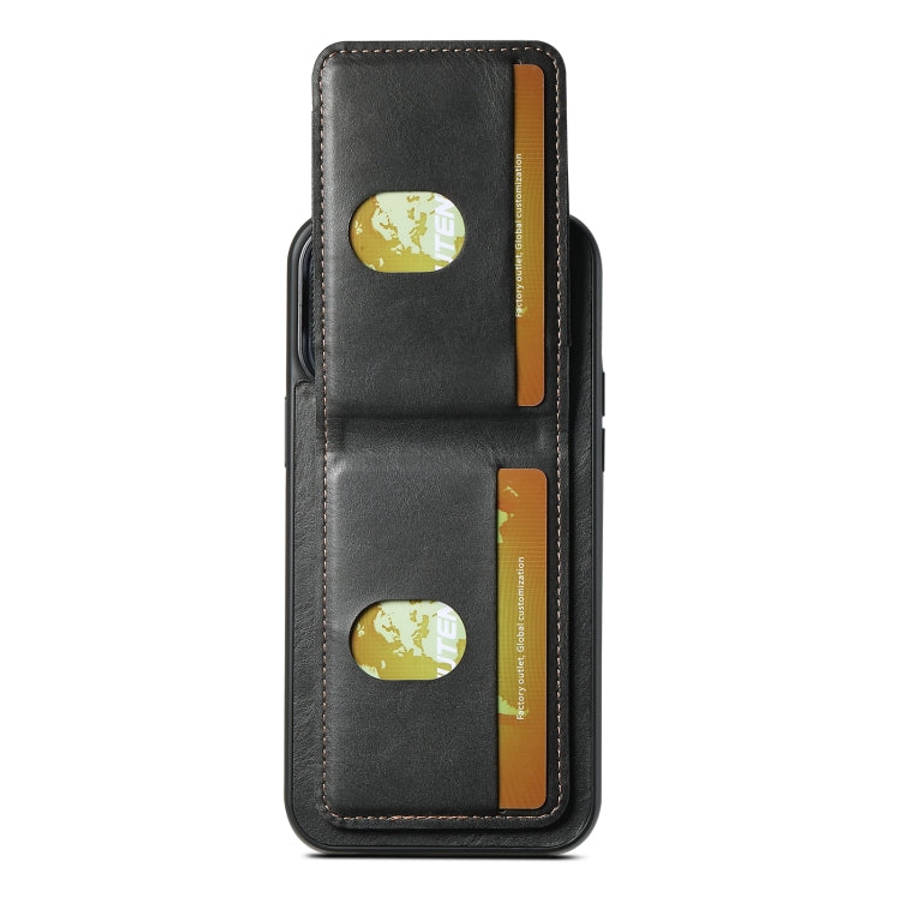 Suteni H03 Oil Wax Leather Wallet Stand Back Phone Case, For iPhone 14, For iPhone 14 Pro, For iP...