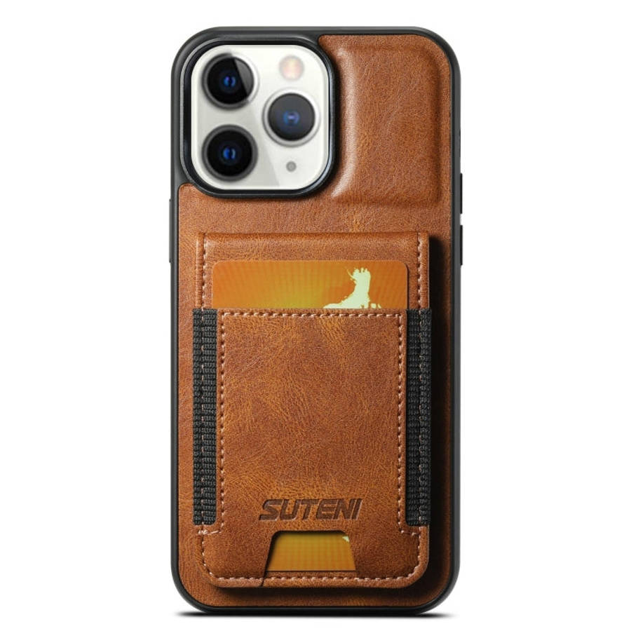 Suteni H03 Oil Wax Leather Wallet Stand Back Phone Case, For iPhone 14, For iPhone 14 Pro, For iP...