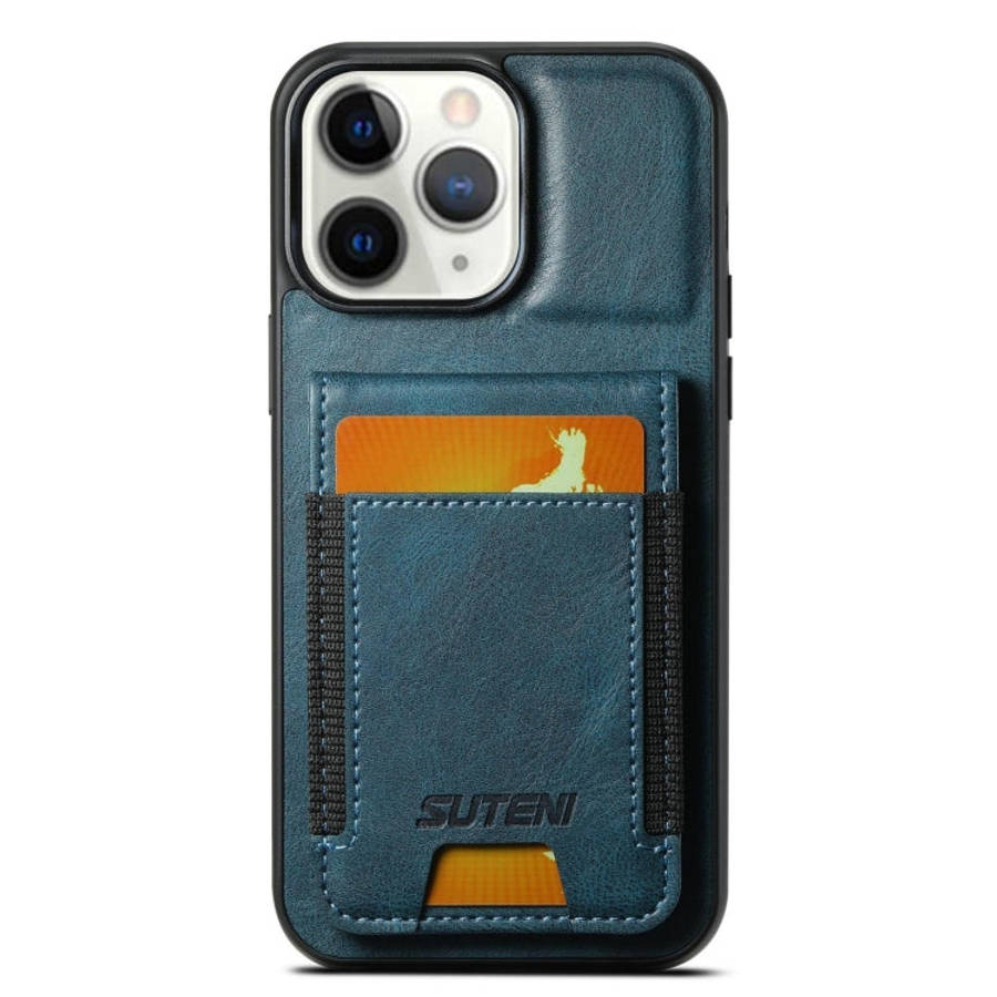 Suteni H03 Oil Wax Leather Wallet Stand Back Phone Case, For iPhone 14, For iPhone 14 Pro, For iP...