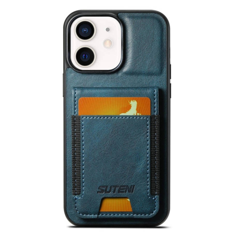 Suteni H03 Oil Wax Leather Wallet Stand Back Phone Case, For iPhone 14, For iPhone 14 Pro, For iP...