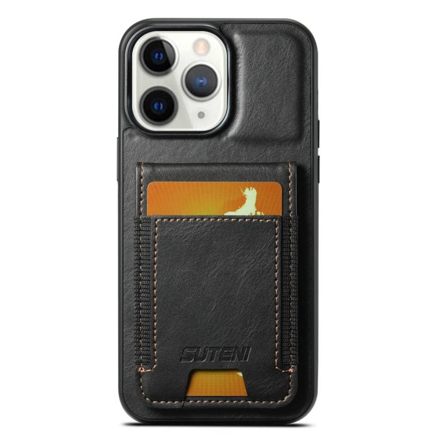 Suteni H03 Oil Wax Leather Wallet Stand Back Phone Case, For iPhone 14, For iPhone 14 Pro, For iP...
