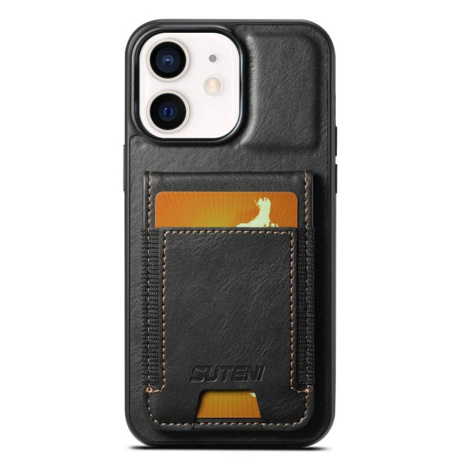 Suteni H03 Oil Wax Leather Wallet Stand Back Phone Case, For iPhone 14, For iPhone 14 Pro, For iP...