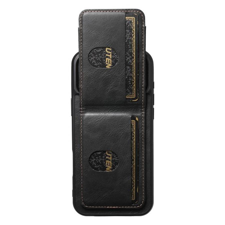 Suteni H03 Oil Wax Leather Wallet Stand Back Phone Case, For iPhone 18, For iPhone 18 Pro, For iP...