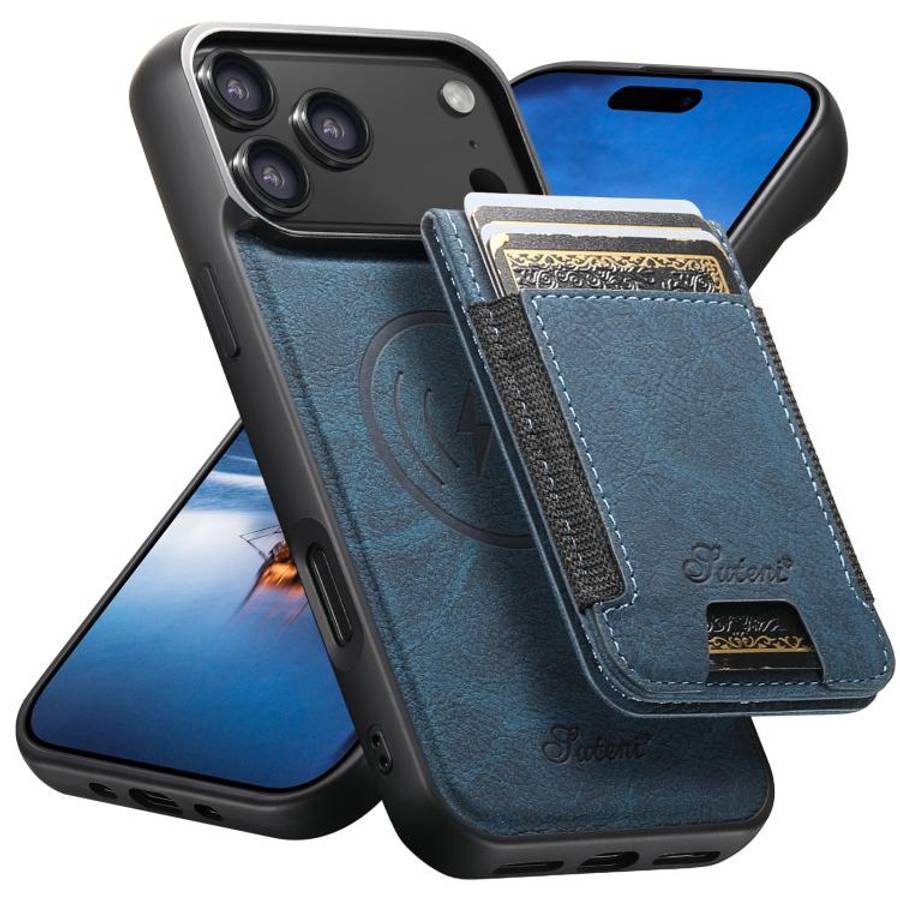 Suteni H17 Litchi Texture Leather MagSafe Detachable Wallet Phone Case, For iPhone 18, For iPhone...