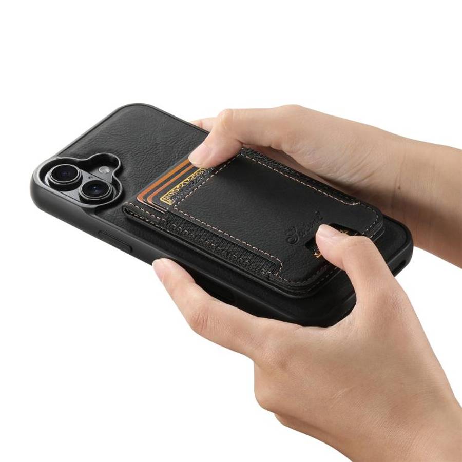Suteni H17 Litchi Texture Leather MagSafe Detachable Wallet Phone Case, For iPhone 18, For iPhone...