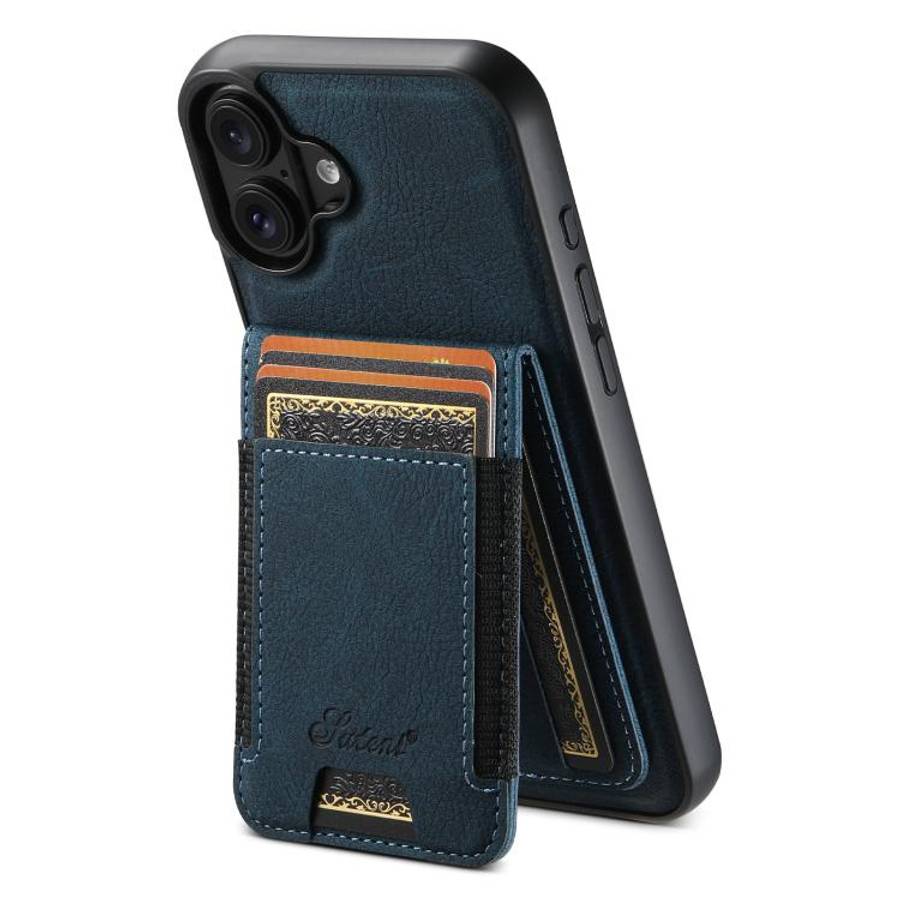 Suteni H17 Litchi Texture Leather MagSafe Detachable Wallet Phone Case, For iPhone 18, For iPhone...